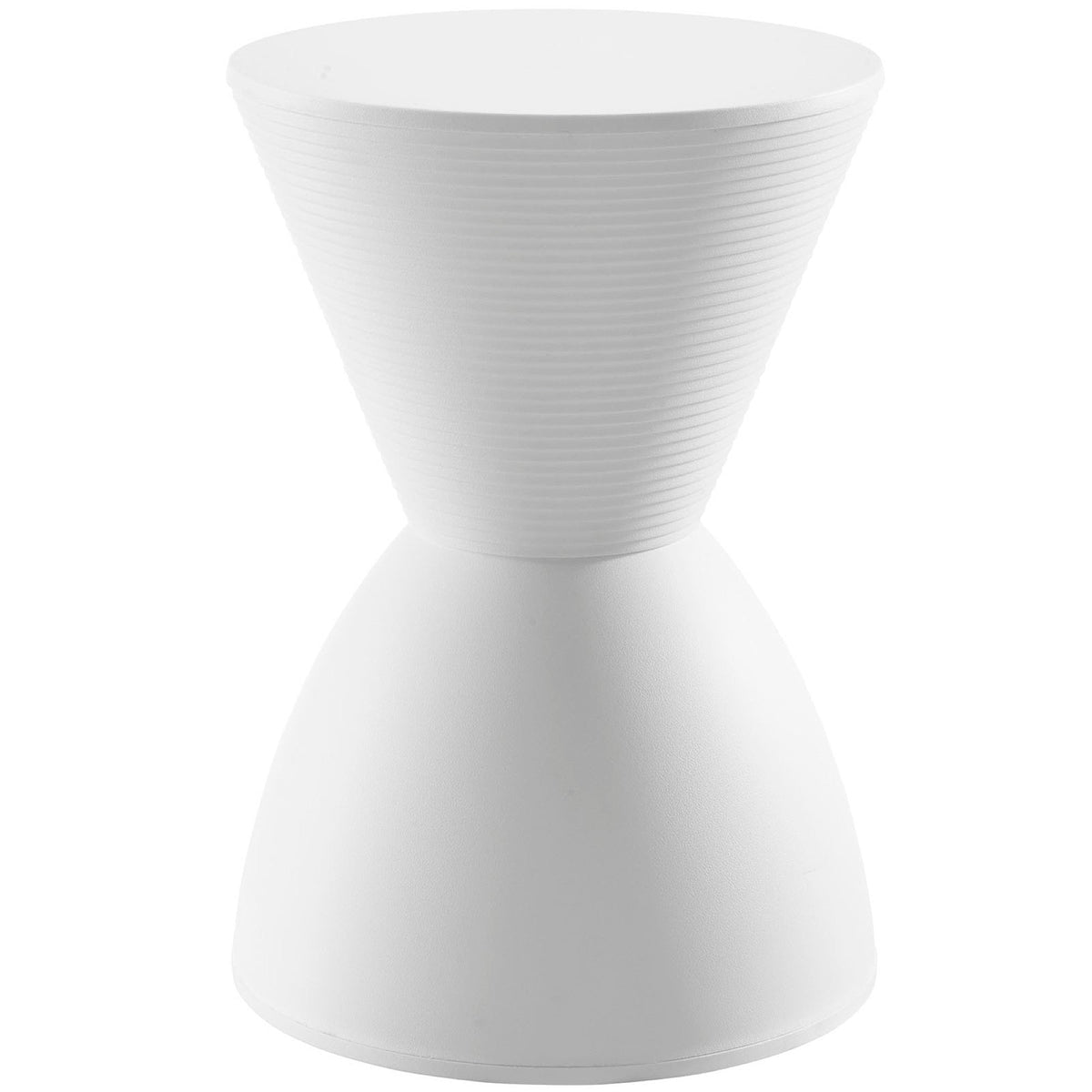 Haste Backless Stool by Modway, white ribbed cone-shaped design, furniture on Tampa Home & Garden Store