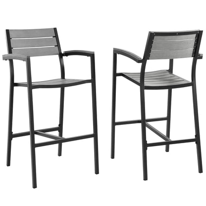 Maine Outdoor Patio Bar Stool Set Of 2 By Modway