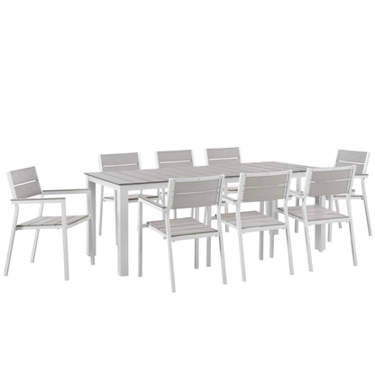 Maine 9 Piece Outdoor And Patio Dining Set