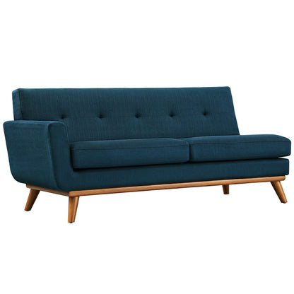 Engage left-arm upholstered fabric loveseat in teal blue with wooden legs by Modway on Tampa Home & Garden Store