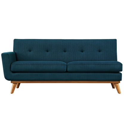 Engage Left-Arm Upholstered Fabric Loveseat in teal with wooden legs by Modway on Tampa Home & Garden Store