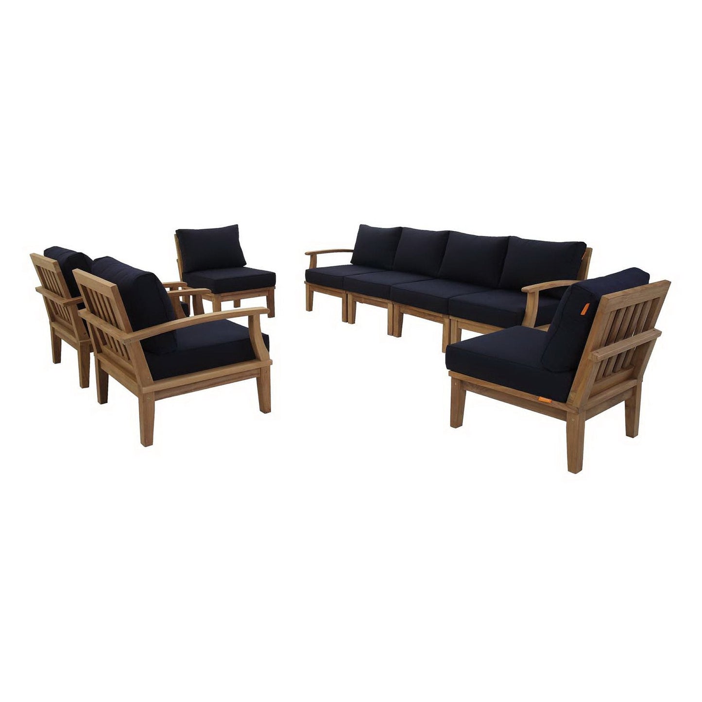 Modway Marina 8 Piece Patio And Outdoor Teak Set