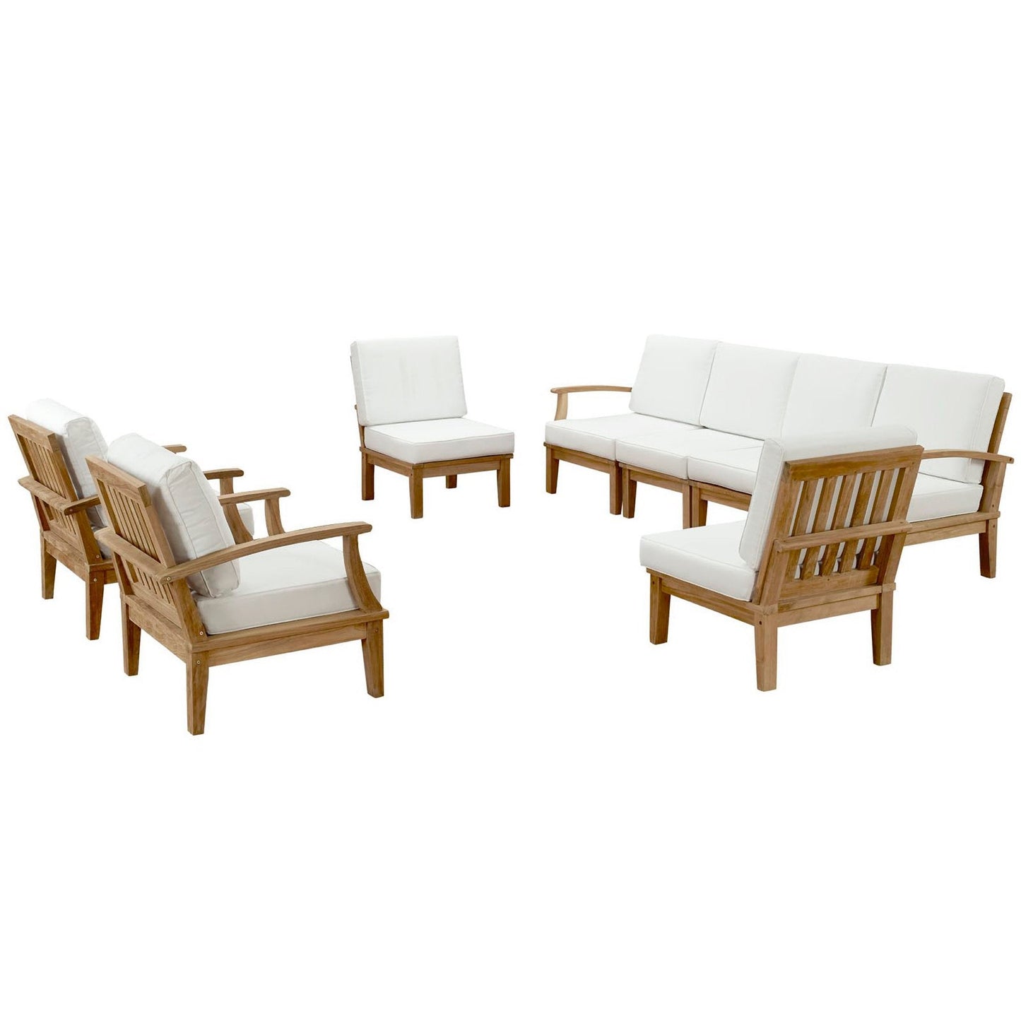 Modway Marina 8 Piece Patio And Outdoor Teak Set