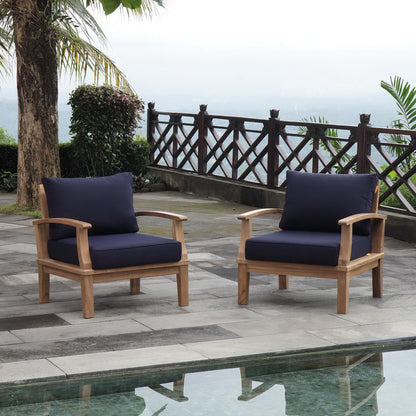 Marina Two Piece Outdoor Patio Teak and a Chair