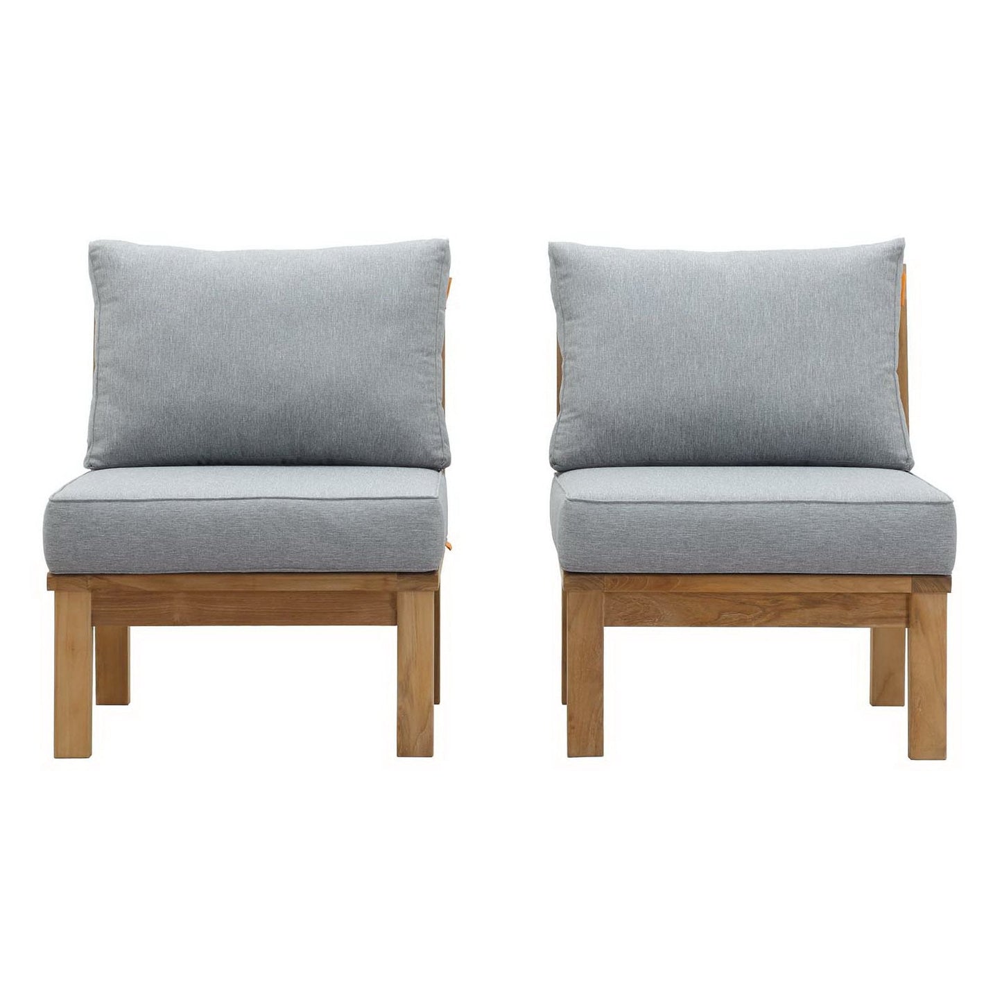 Modway Marina 2 Piece Outdoor Teak Sofa and Chair