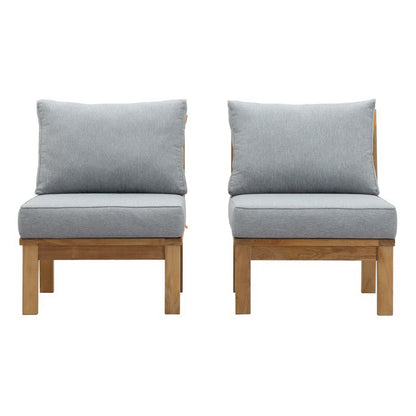 Modway Marina 2 Piece Outdoor Teak Sofa and Chair