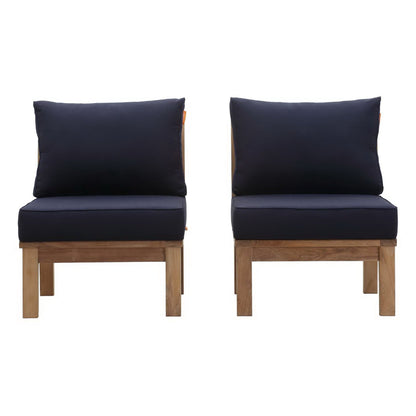 Modway Marina 2 Piece Outdoor Teak Sofa and Chair