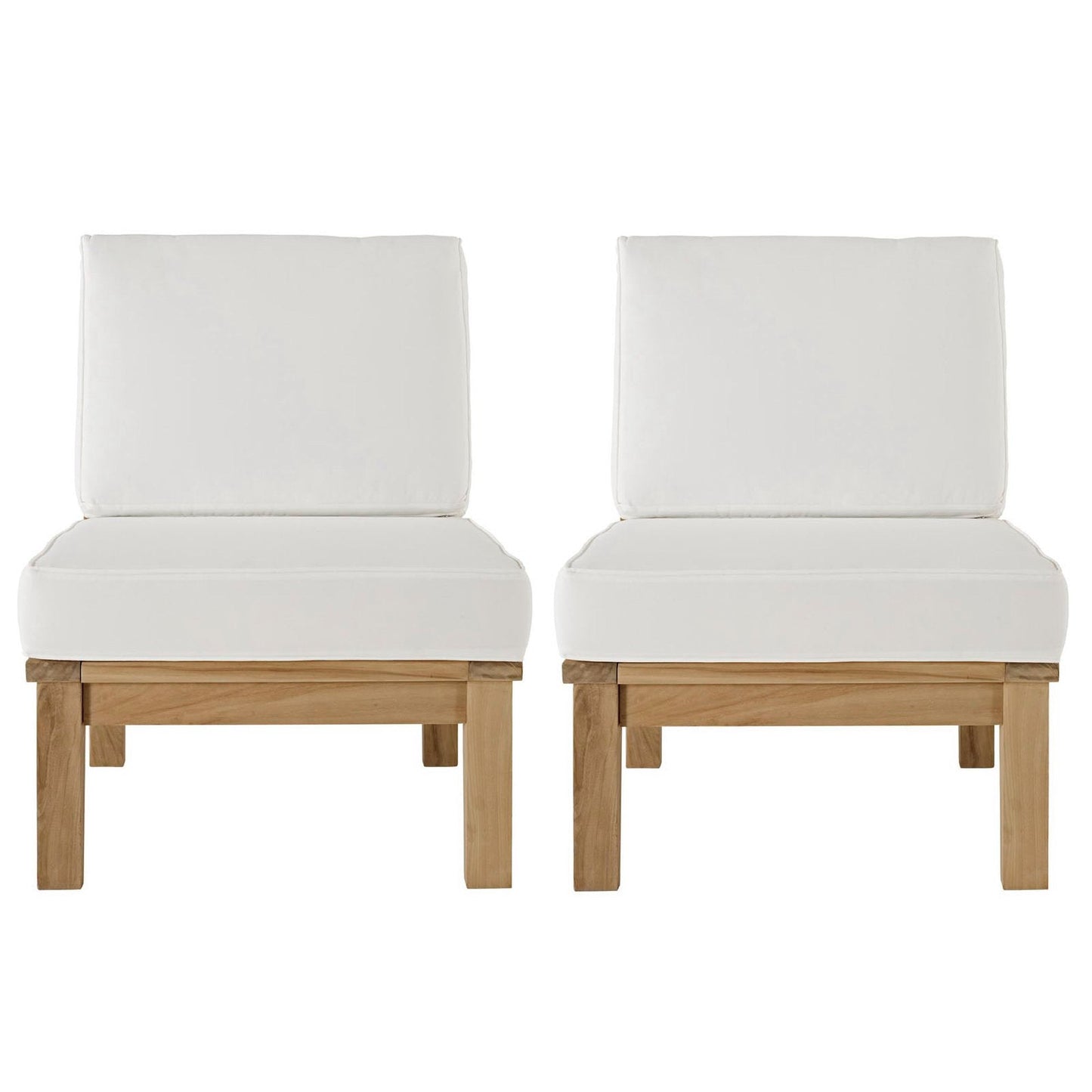 Modway Marina 2 Piece Outdoor Teak Sofa and Chair
