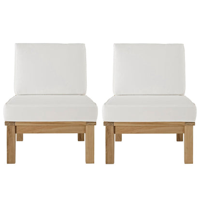 Modway Marina 2 Piece Outdoor Teak Sofa and Chair