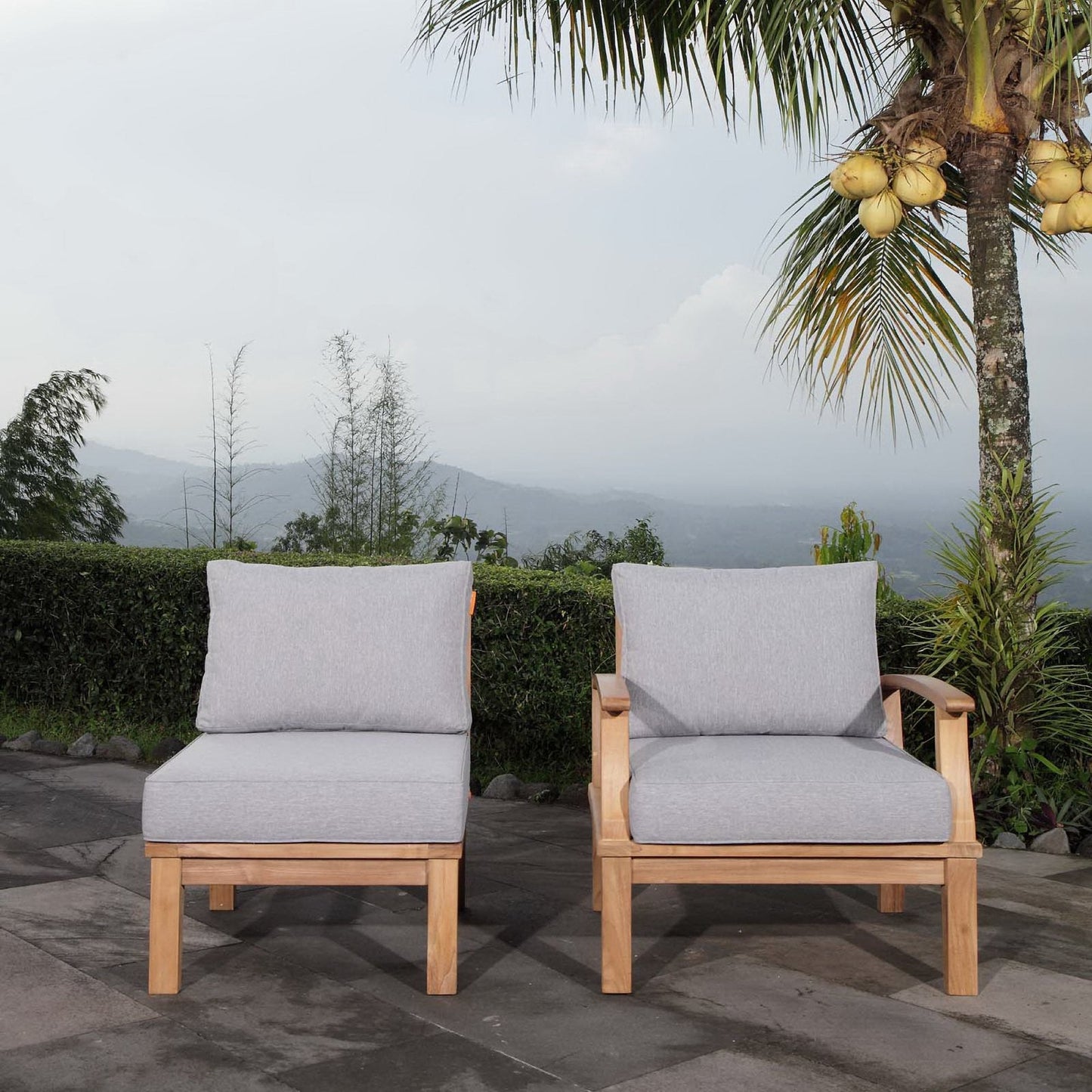 Modway Marina the Two Piece Teak Patio Set