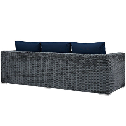 Summon Outdoor Sofa And Synthetic Rattan Frame