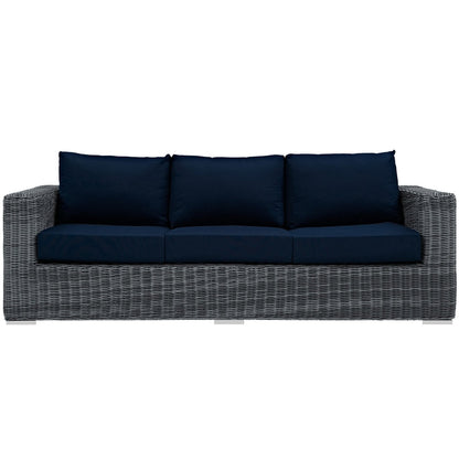 Summon Outdoor Sofa And Synthetic Rattan Frame