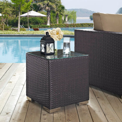 Modway Convene Rattan and Aluminum Patio Table