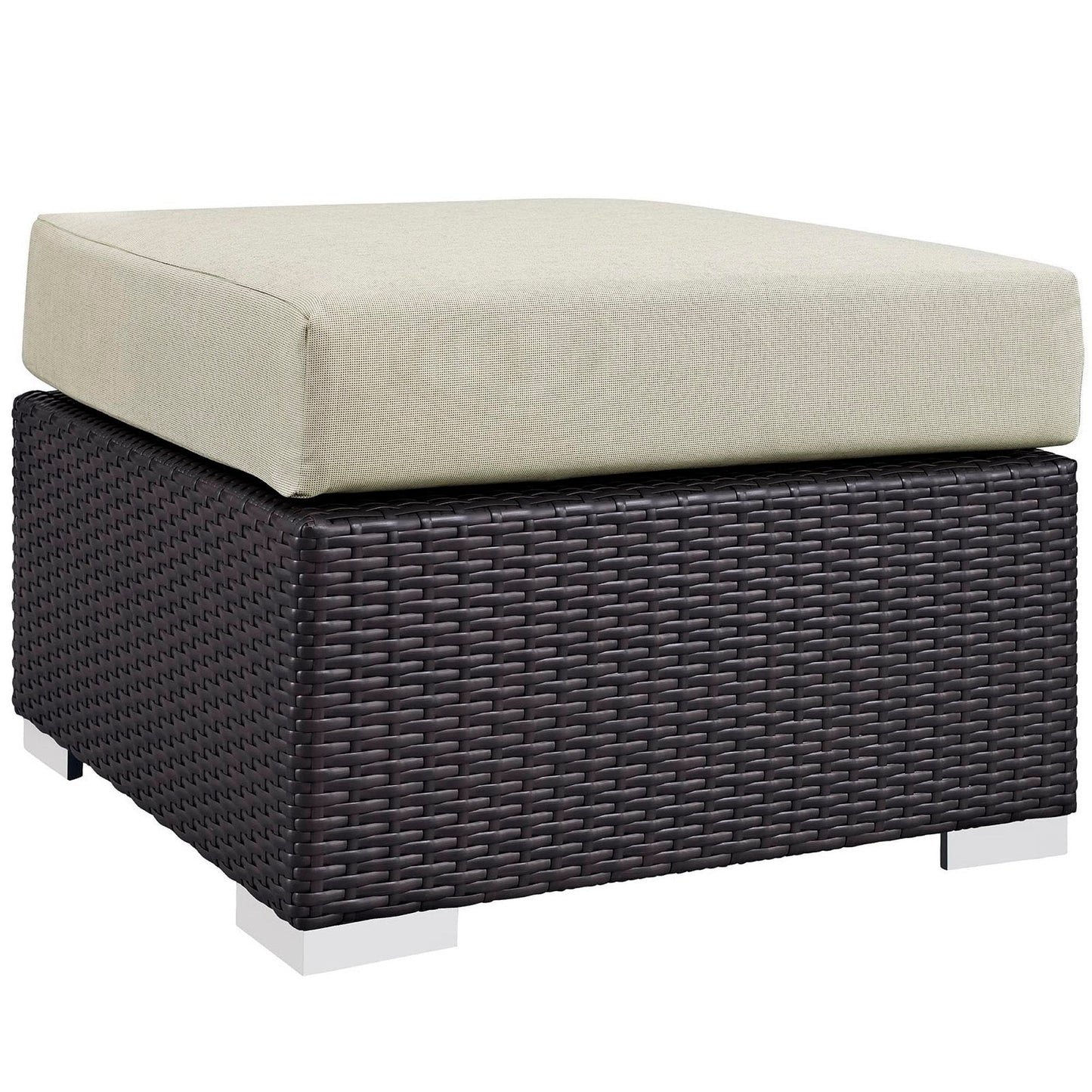 Convene Outdoor Patio Fabric Square Ottoman