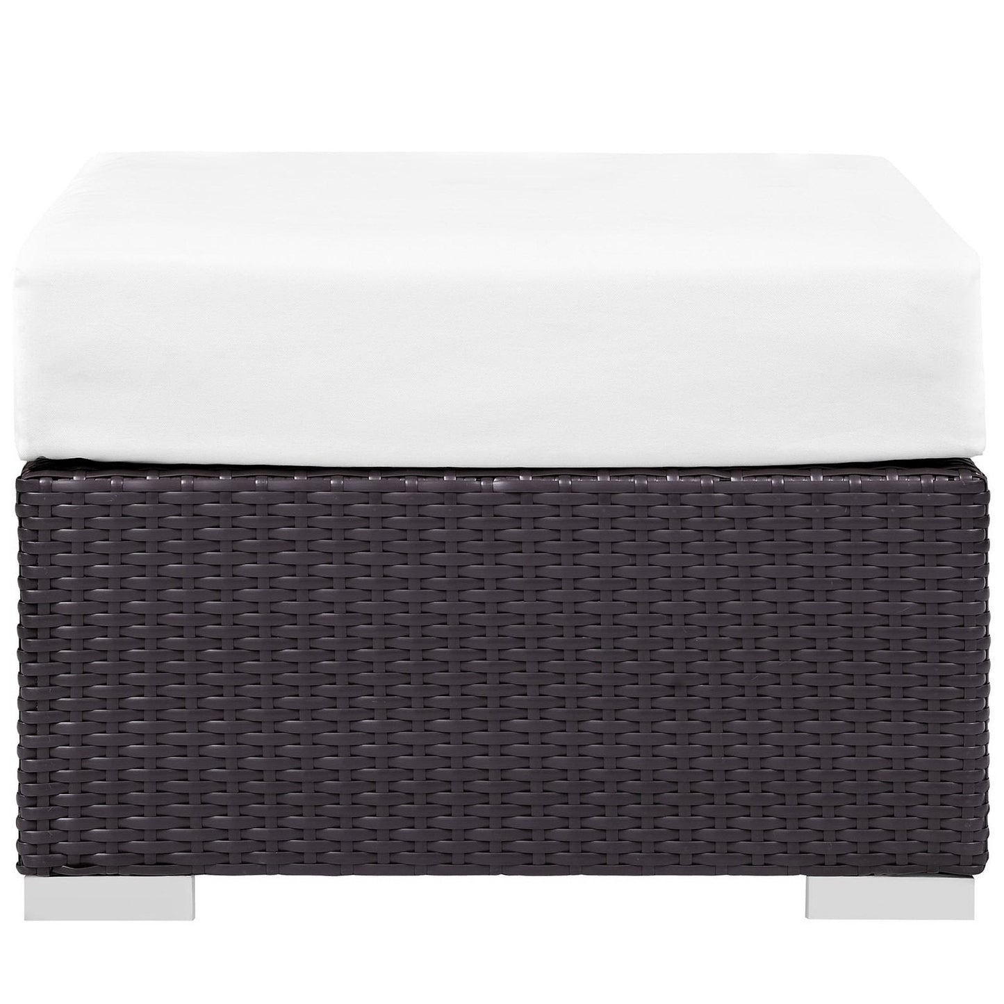 Convene Outdoor Patio Fabric Square Ottoman