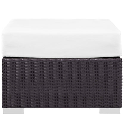 Convene Outdoor Patio Fabric Square Ottoman