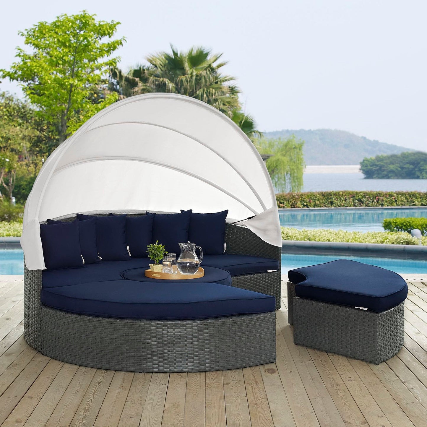 Modway Sojourn Outdoor Patio Sunbrella Daybed Set