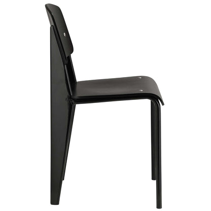 Cabin Dining Side Chair by Modway, black metal frame with curved backrest on Tampa Home & Garden Store