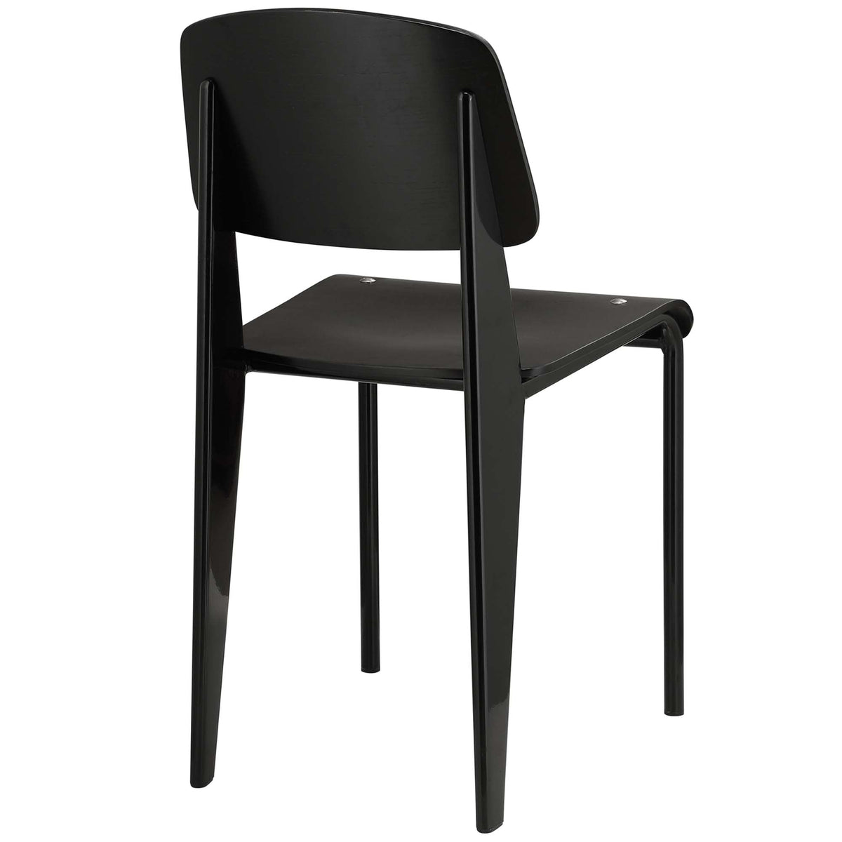 Cabin dining side chair black matte finish with curved back and metal legs on Tampa Home & Garden Store