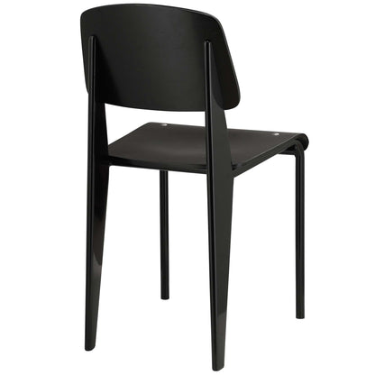 Cabin dining side chair black matte finish with curved back and metal legs on Tampa Home & Garden Store