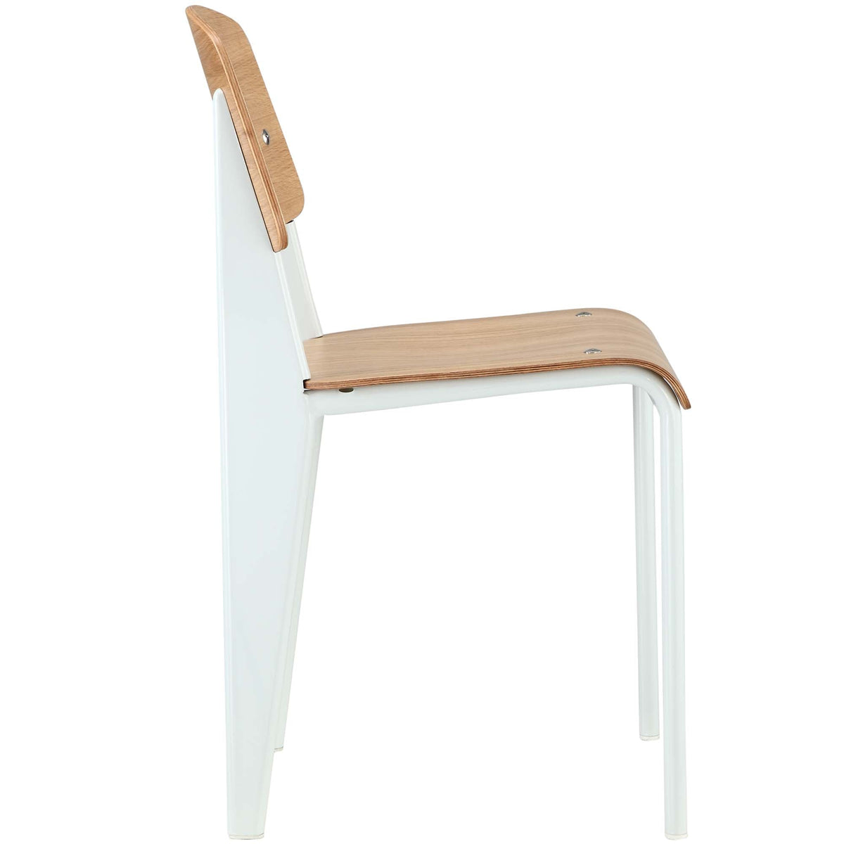 Cabin Dining Side Chair by Modway, natural oak veneer seat and backrest with white metal frame on Tampa Home & Garden Store