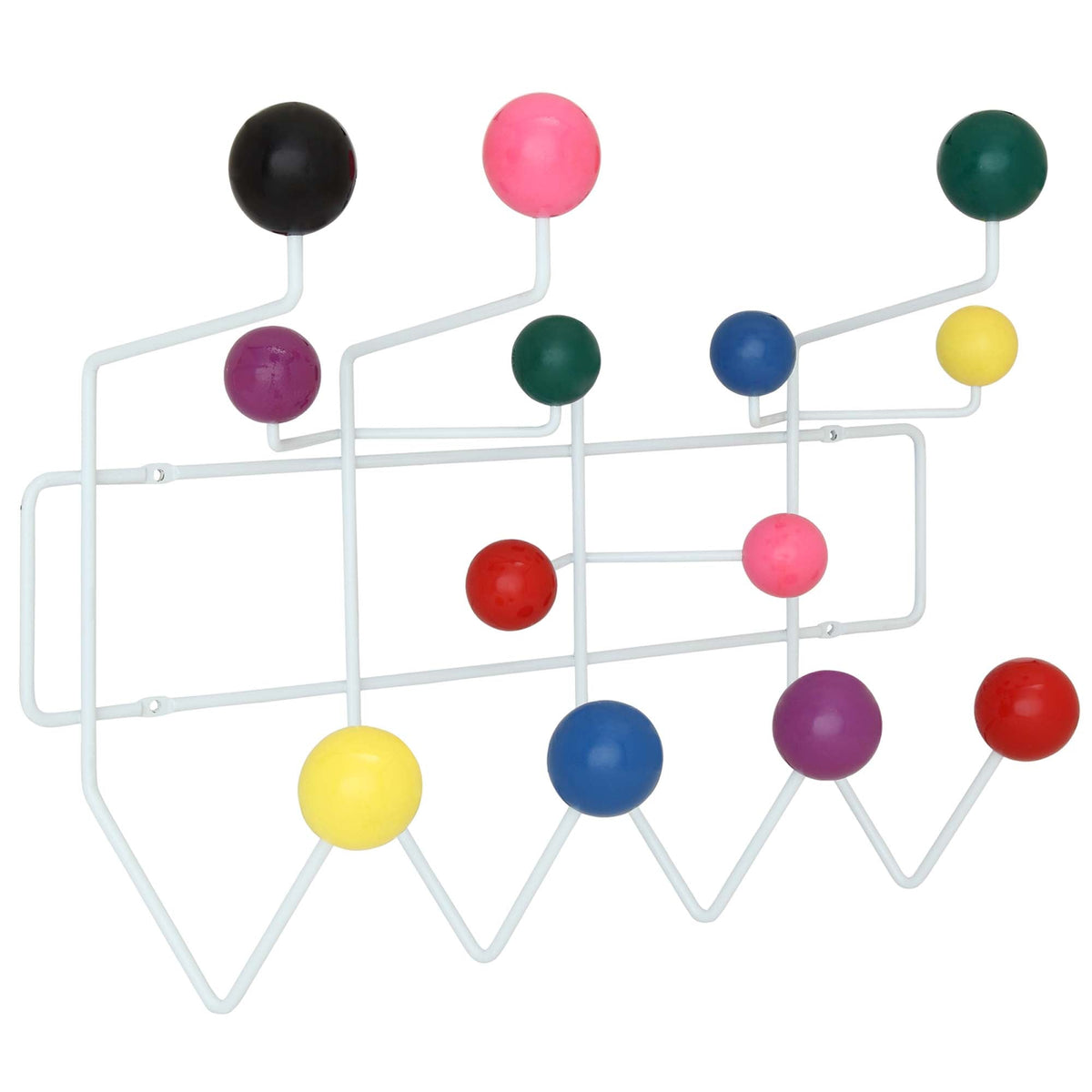 Gumball Coat Rack by Modway, white metal frame with colorful sphere knobs on Tampa Home & Garden Store