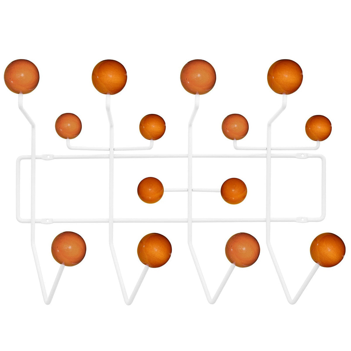 Gumball Coat Rack by Modway, white metal frame with orange gumball knobs on Tampa Home & Garden Store
