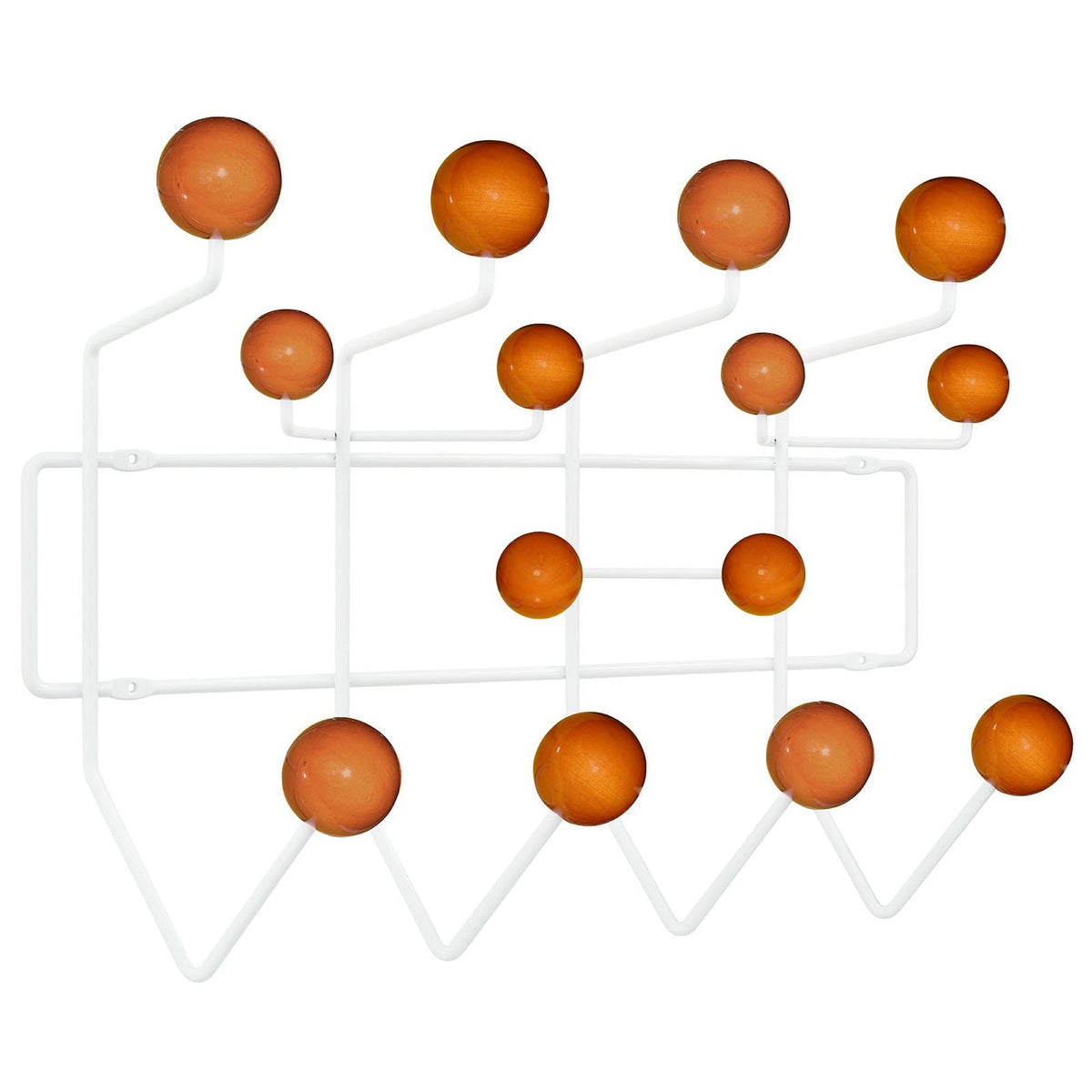 Gumball Coat Rack by Modway with white metal frame and orange spherical knobs on Tampa Home & Garden Store