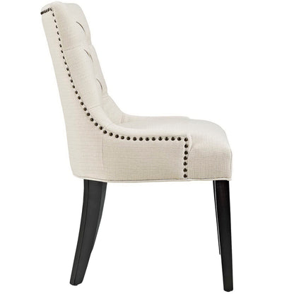 Regent Tufted Fabric Dining Chair beige upholstery with nailhead trim on Tampa Home & Garden Store