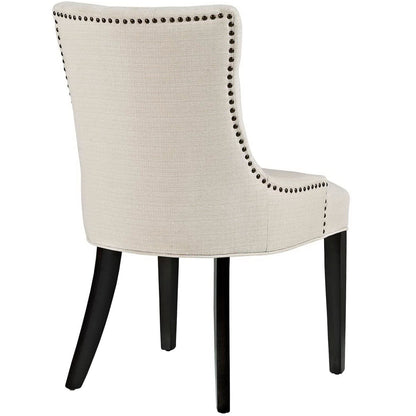 Regent Tufted Fabric Dining Chair by Modway, beige fabric with nailhead trim and dark wood legs on Tampa Home & Garden Store