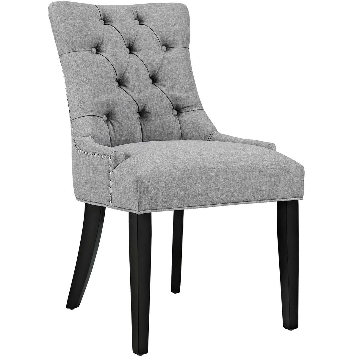 Regent Tufted Fabric Dining Chair in gray with button tufting and nailhead trim by Modway on Tampa Home & Garden Store