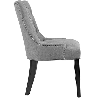 Regent Tufted Fabric Dining Chair by Modway, gray fabric with nailhead trim and wood legs on Tampa Home & Garden Store
