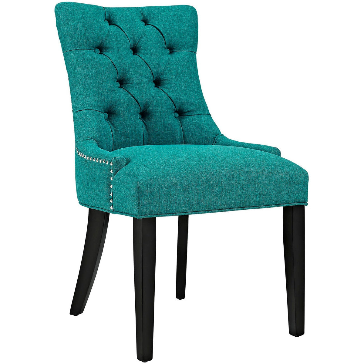 Regent Tufted Fabric Dining Chair teal upholstery with tufted back and nailhead trim by Modway on Tampa Home & Garden Store