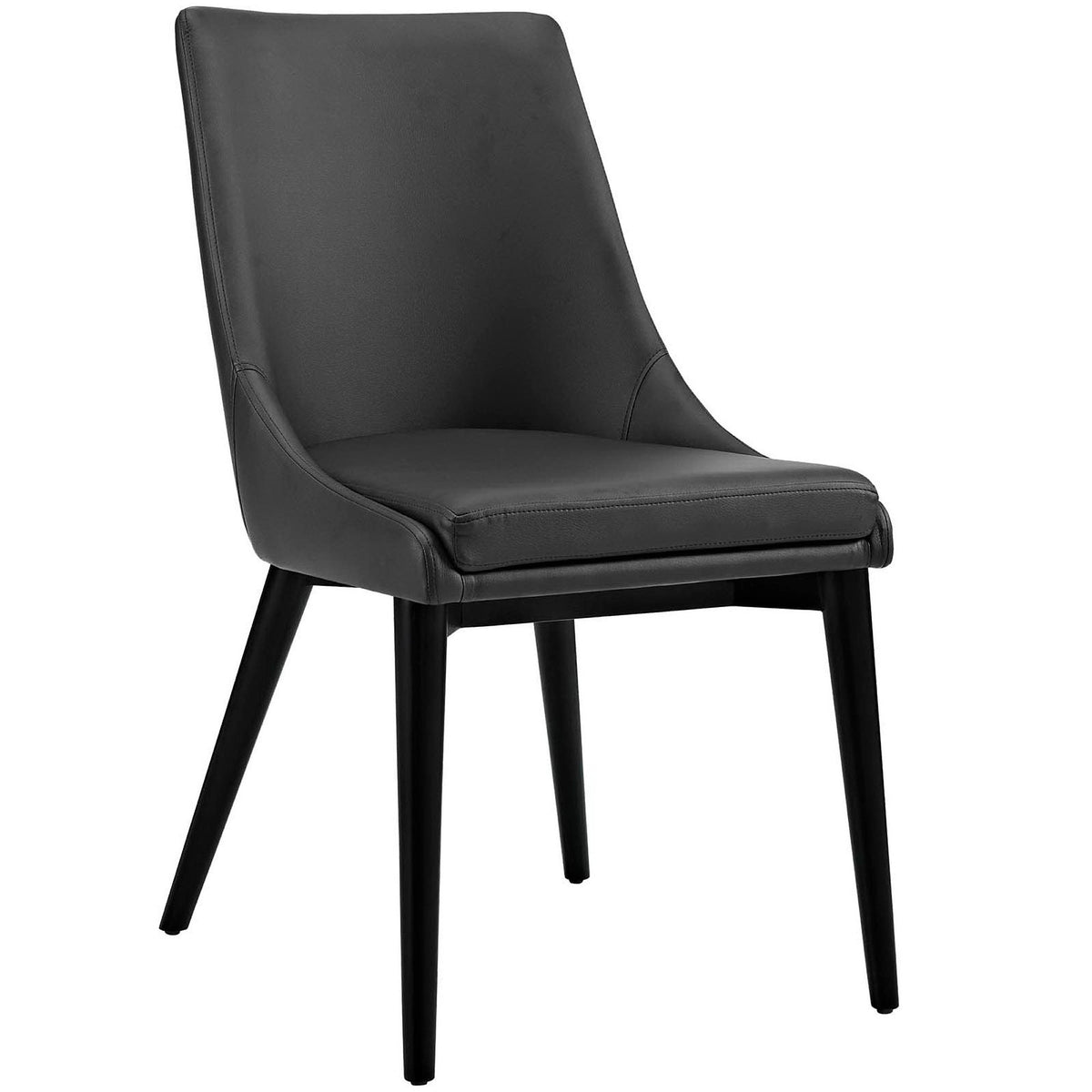 Viscount vegan leather dining chair by Modway in black with cushioned seat and high back on Tampa Home & Garden Store