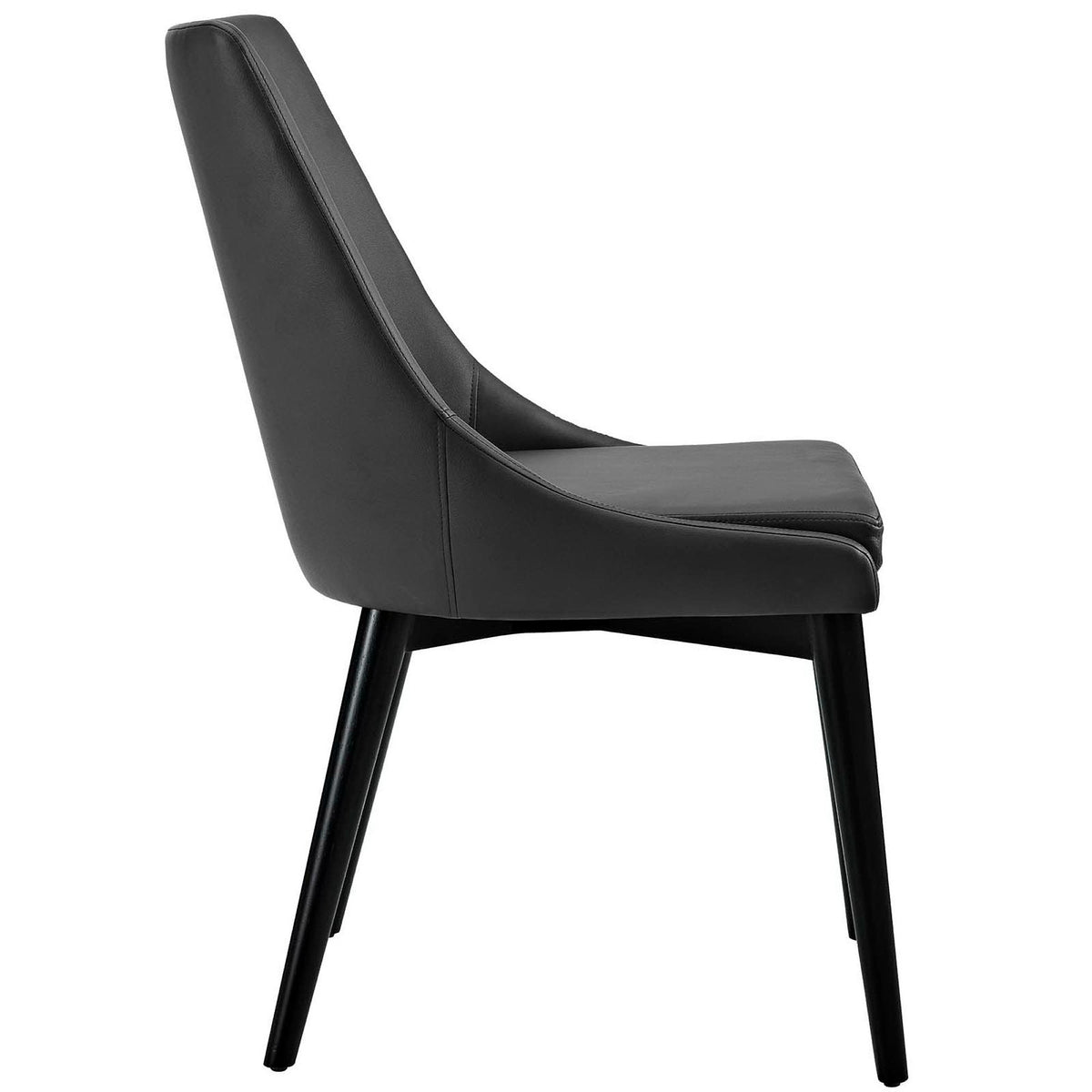 Viscount vegan leather dining chair with black upholstery and slim black legs on Tampa Home & Garden Store