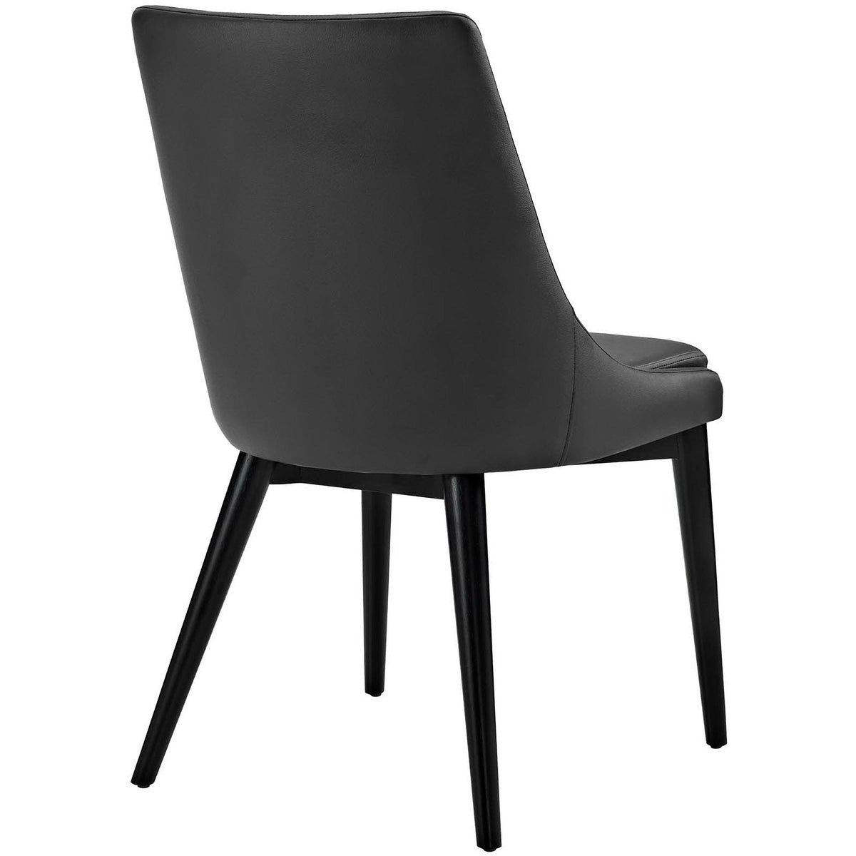 Viscount vegan leather dining chair with tall back and slender black legs on Tampa Home & Garden Store