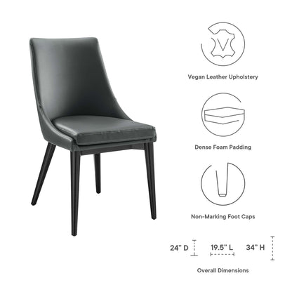 Viscount vegan leather dining chair by Modway in charcoal gray with stitched seams on Tampa Home & Garden Store