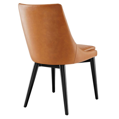 Viscount vegan leather dining chair by Modway with caramel upholstery and black metal legs on Tampa Home & Garden Store