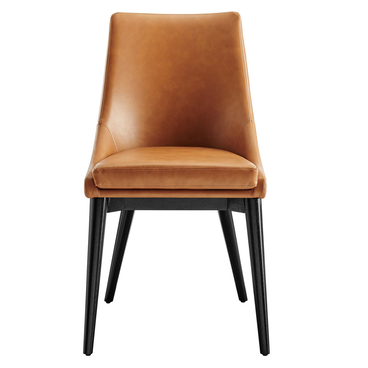 Viscount vegan leather dining chair tan with black wooden legs by HouseOfZazla on Tampa Home & Garden Store