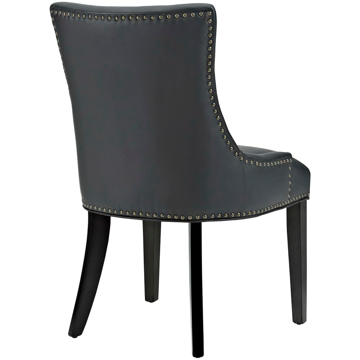 Marquis vegan leather dining chair by Modway in black with nailhead trim on wooden legs on Tampa Home & Garden Store
