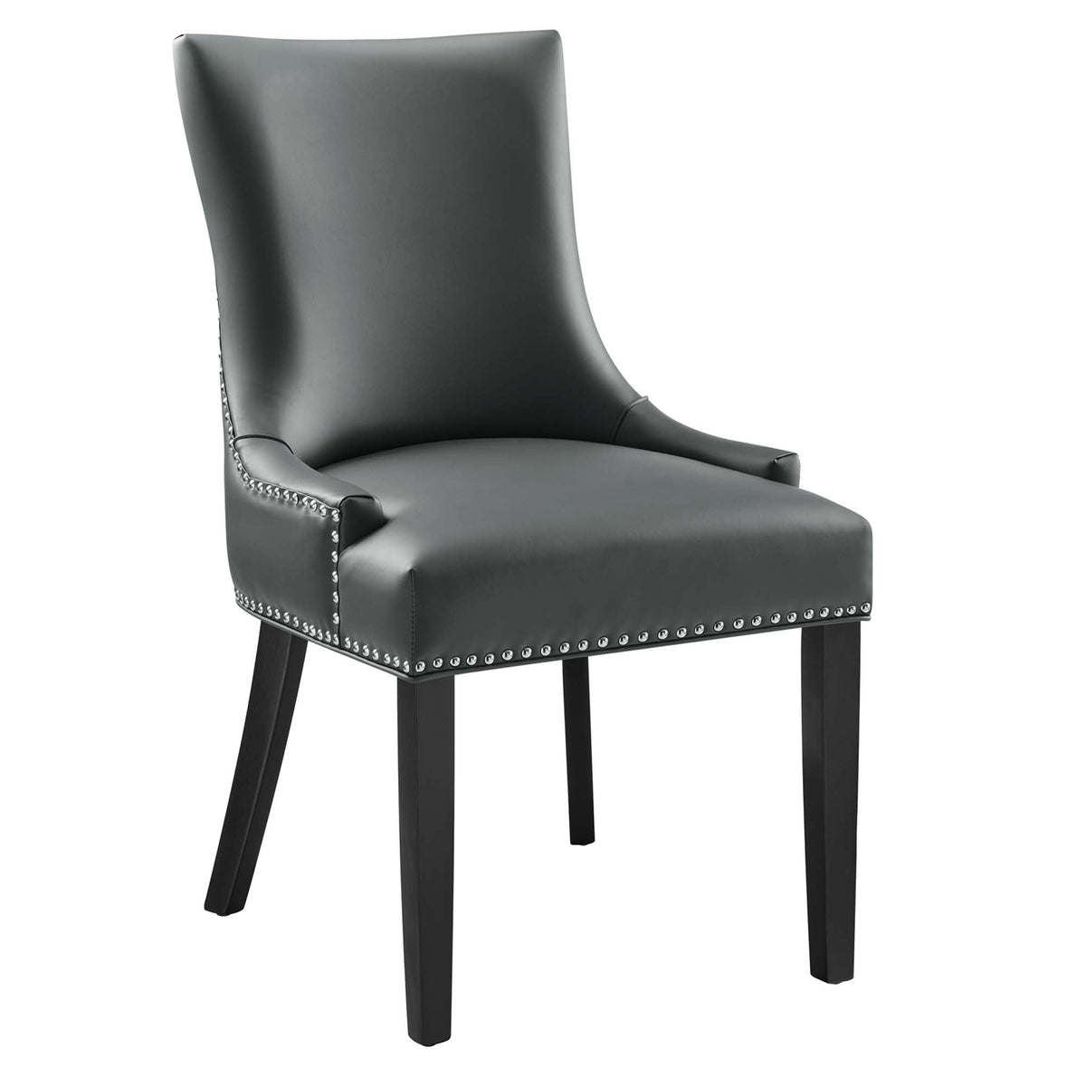 Marquis vegan leather dining chair by Modway in black with nailhead trim on Tampa Home & Garden Store