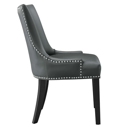 Marquis vegan leather dining chair by Modway, gray upholstery with silver nailhead trim on Tampa Home & Garden Store