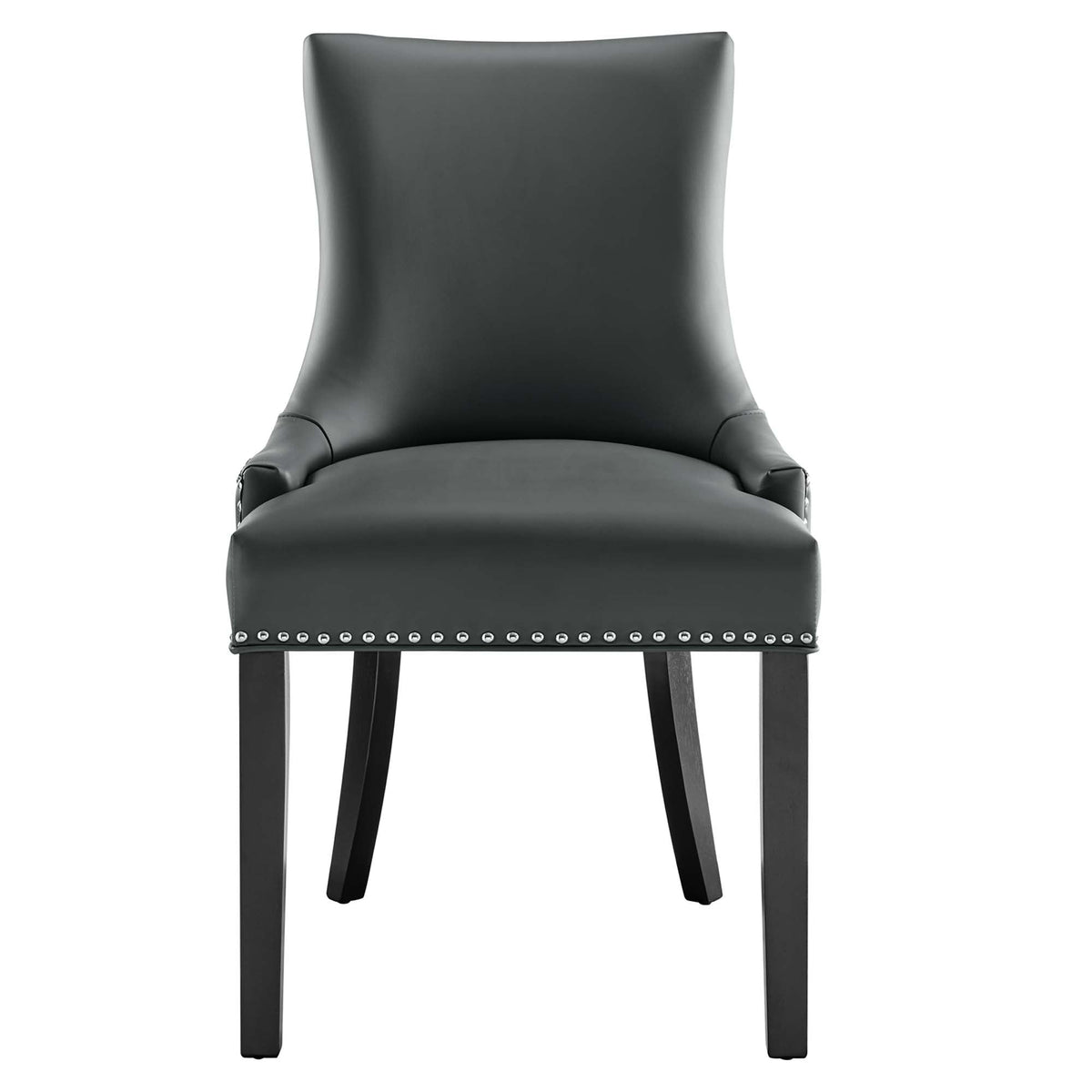 Marquis Vegan Leather Dining Chair by Modway, black vegan leather upholstery with legs on Tampa Home & Garden Store