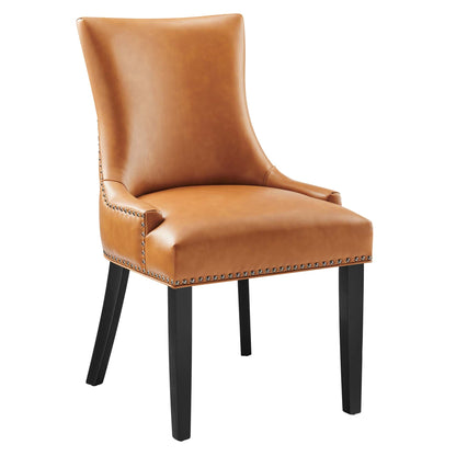 Marquis vegan leather dining chair in tan with nailhead trim on Tampa Home & Garden Store