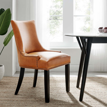Marquis vegan leather dining chair warm tan with nailhead trim by Modway on Tampa Home & Garden Store