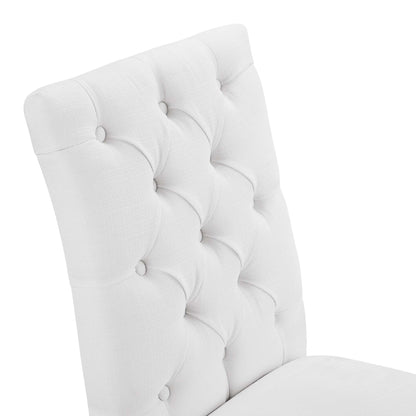 Duchess Button Tufted Fabric Dining Chair white fabric with button tufting HouseOfZazla on Tampa Home & Garden Store