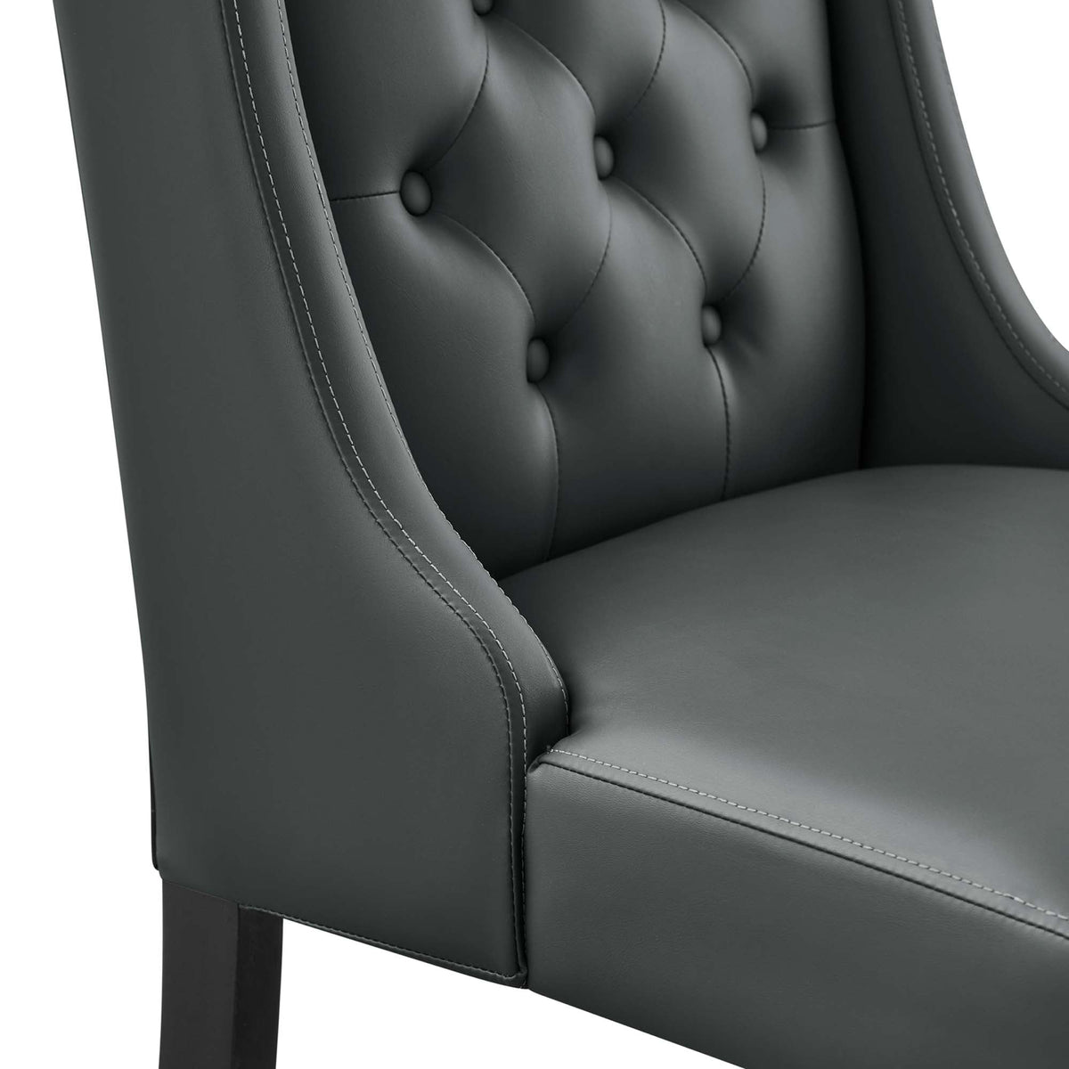 Baronet Button Tufted Vegan Leather Dining Chair by Modway, black tufted leather on Tampa Home & Garden Store