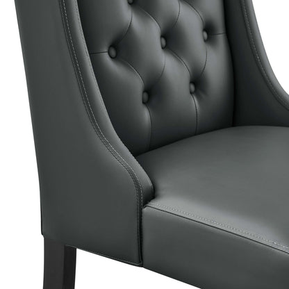 Baronet Button Tufted Vegan Leather Dining Chair by Modway, black tufted leather on Tampa Home & Garden Store
