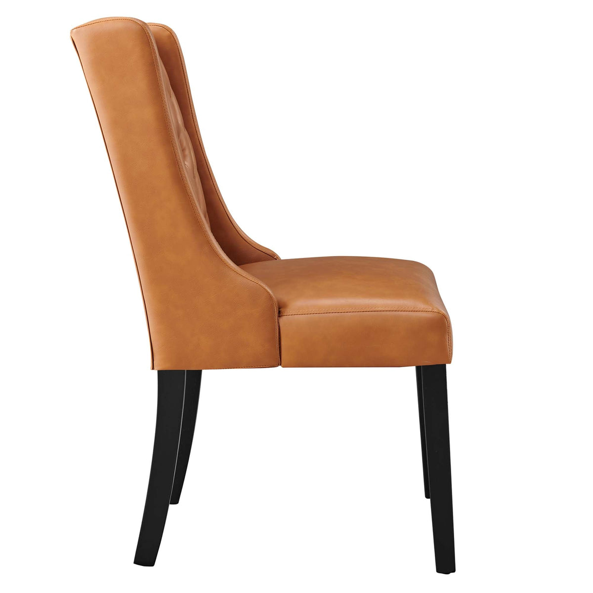 Baronet Button Tufted Vegan Leather Dining Chair tan by HouseOfZazla on Tampa Home & Garden Store