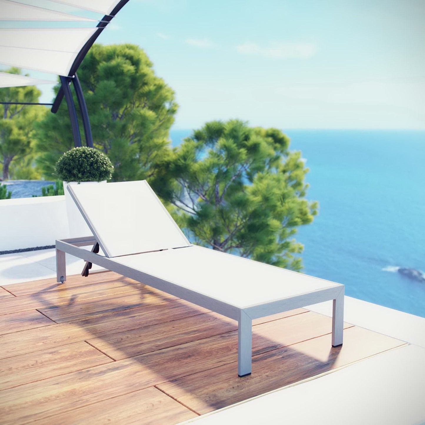 Modway Shore Outdoor Aluminum Mesh Chaise
